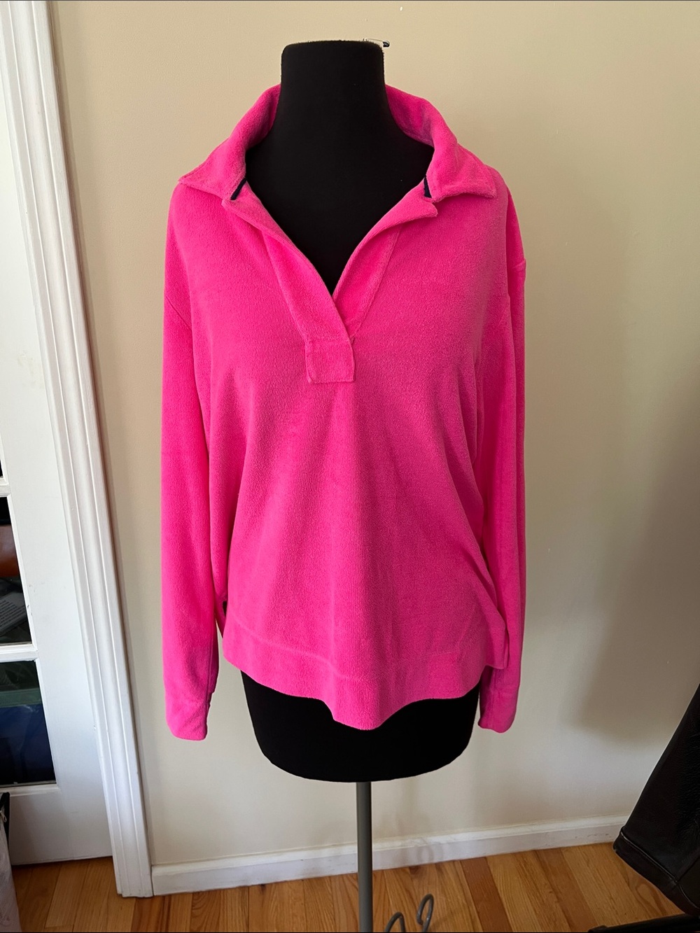Vineyard Vines Hot Pink Quarter-Placket Pullover
